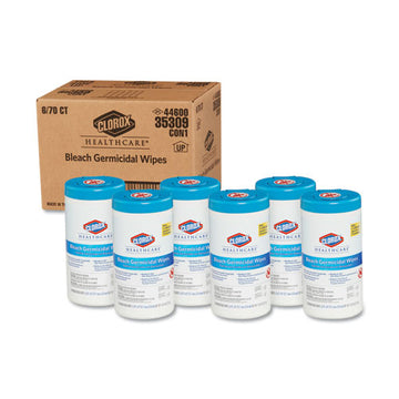 Clorox® Healthcare® Bleach Germicidal Wipes, 6.75 X 9, Unscented, 70-canister freeshipping - TVN Wholesale